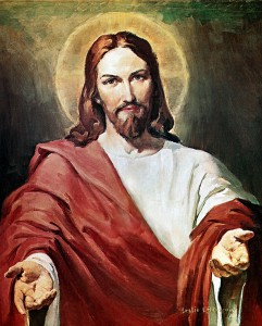 Stereotypical drawing of Jesus