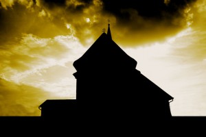 Artistic photo of a chapel silhouette