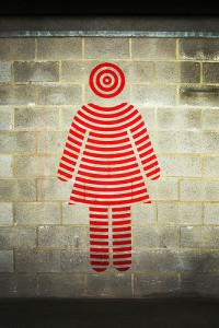 Photo of a female icon in a bullseye style