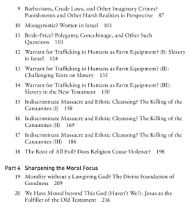 Continued table of contents from "Is God A Moral Monster?"