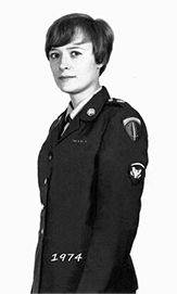 A photo of my mother-in-law Susan Rader when she was in the women's army corps